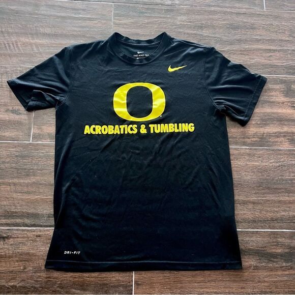 Nike Oregon Ducks Black Yellow Tee Acrobatics & Tumbling Medium - Picture 2 of 6
